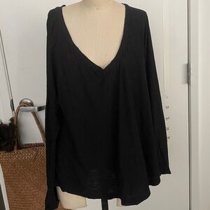 James Perse Long Sleeve Black T-shirt (Large)